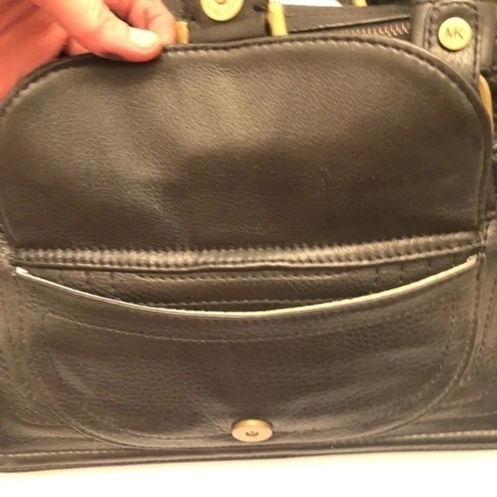 Michael kors vintage black leather satchel bag
